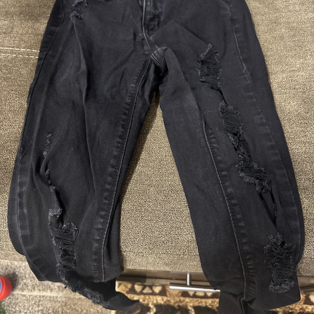 Distressed Black Jeans